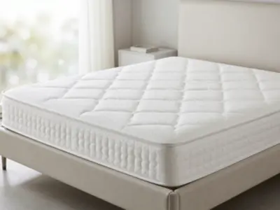 Professionally deep cleaned double bed mattress 6x7 feet placed on a modern bed frame in Delhi NCR